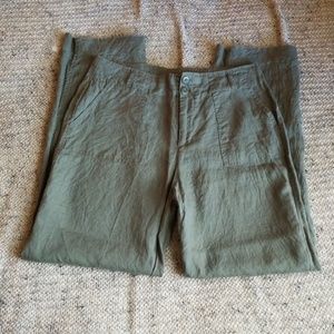 Paperbag waist linen slacks